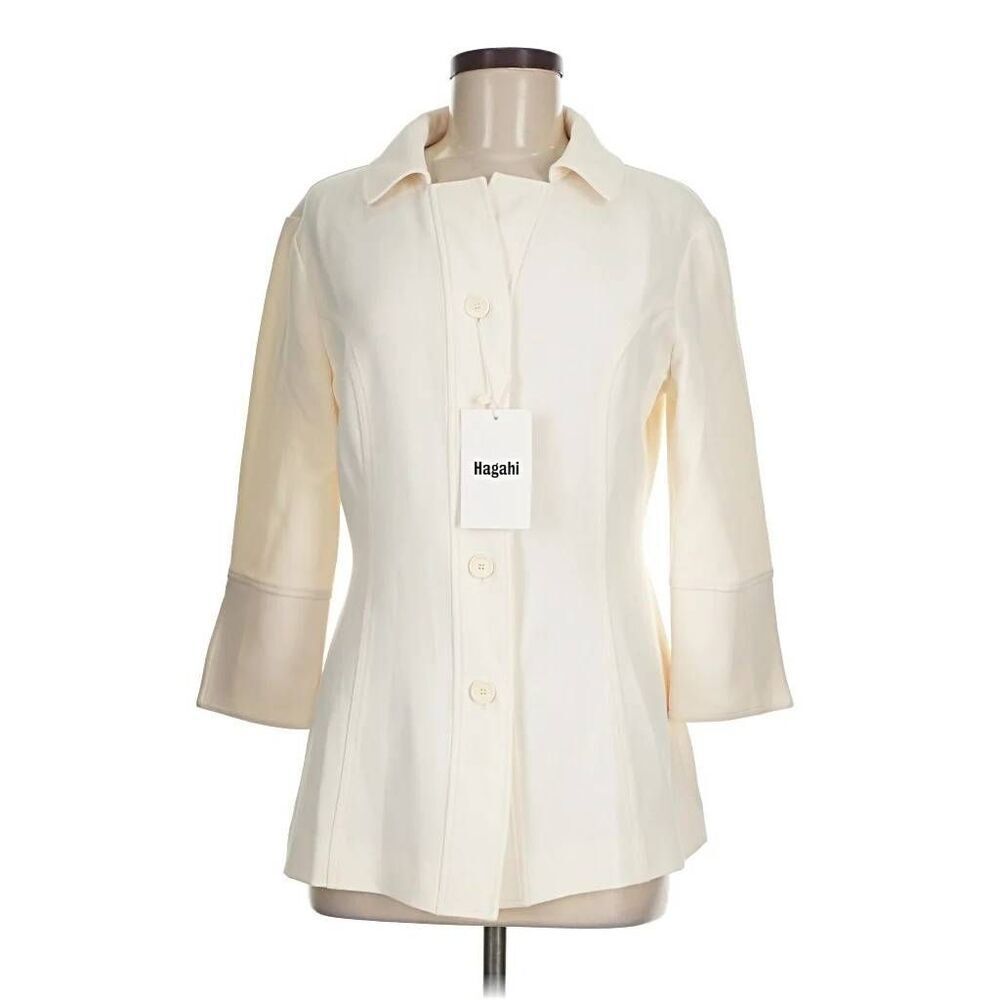 Hagahi Slim Line Top Minimalist Office Wear Sz. 6 NWT